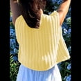 thumbnail image 4 of Cárdigan Corto de Punto Sin Mangas para Mujer 2025, Suéter Informal de Crochet con Botones y Bolsillos Amarillo S, 4 of 10
