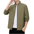thumbnail image 2 of Xysaqa Men's Lightweight Golf Jacket Mens Windbreaker Casual Mens Light Jacket Stylish Business Work Jackets M-5XL（Available in Big & Tall) Khaki, 2 of 6