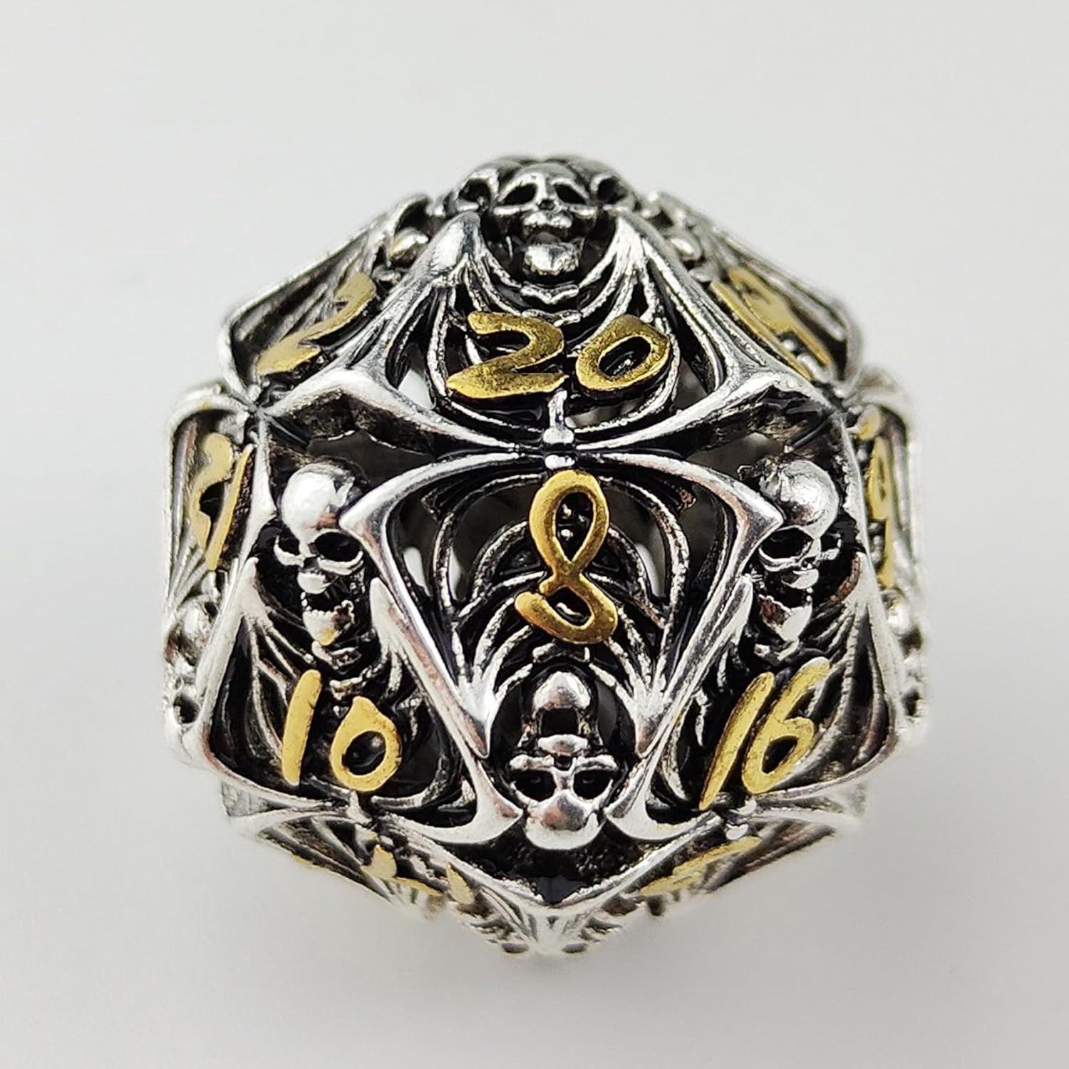 Hollow Skull DND Metal Polyhedral Dice Set, 7 Piece