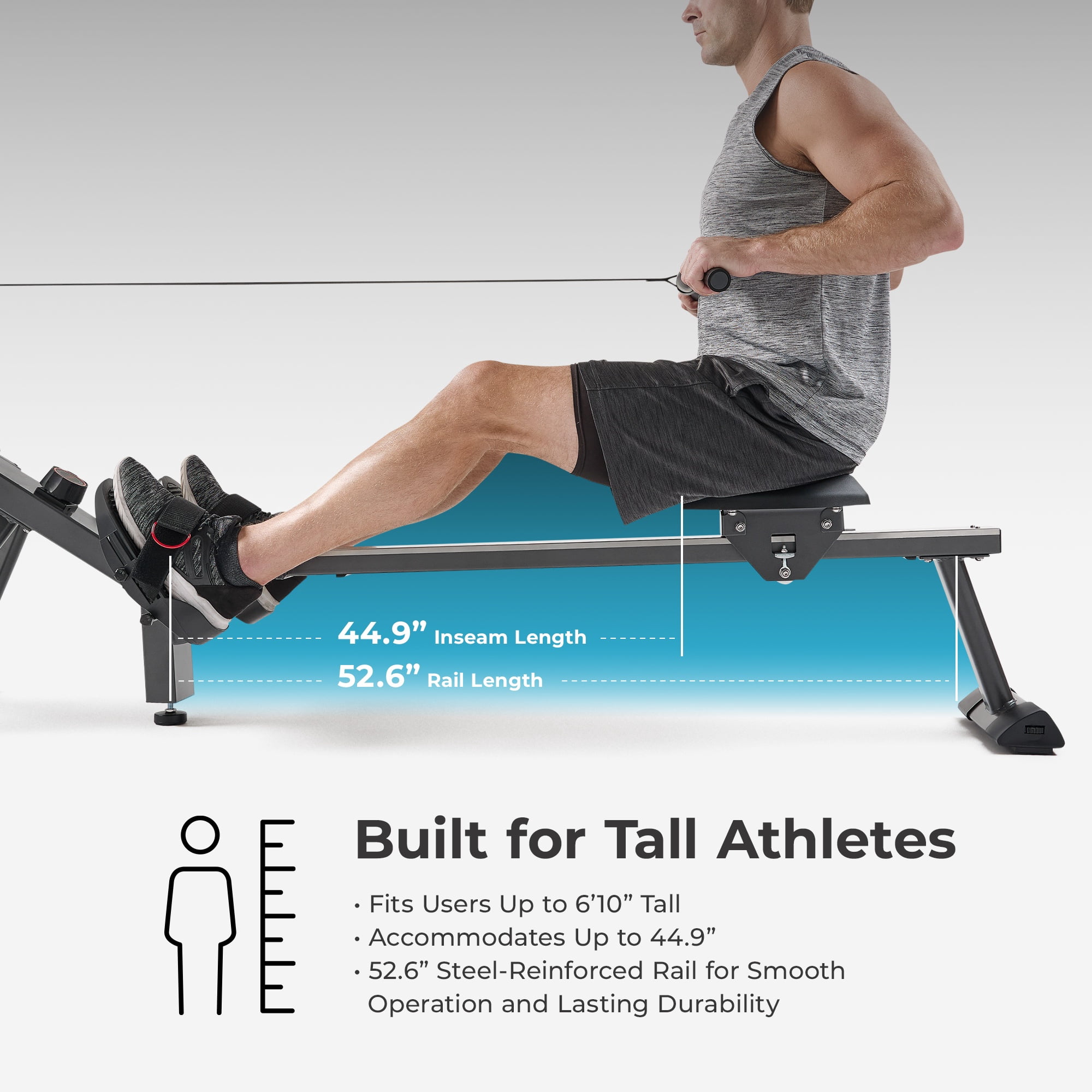 Rameur magnétique à air intelligent Sunny Health & Fitness Premium – SF-RW5940SMART