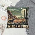 thumbnail image 2 of BCIIG Wild and Free Cowboy Horses Desert Soft Throw Pillow Covers Retro Western Cowboy Cushion Cover Decor for Sofa Couch Bed 18x18 Inch, 2 of 5