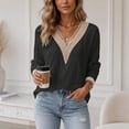 thumbnail image 6 of Edvintorg Womens Sweaters Lace V Neck Casual Knit Pullover Top Long Sleeve Loose Sweater Plus Size Fashion Women Clothes Gray XXXL, 6 of 9