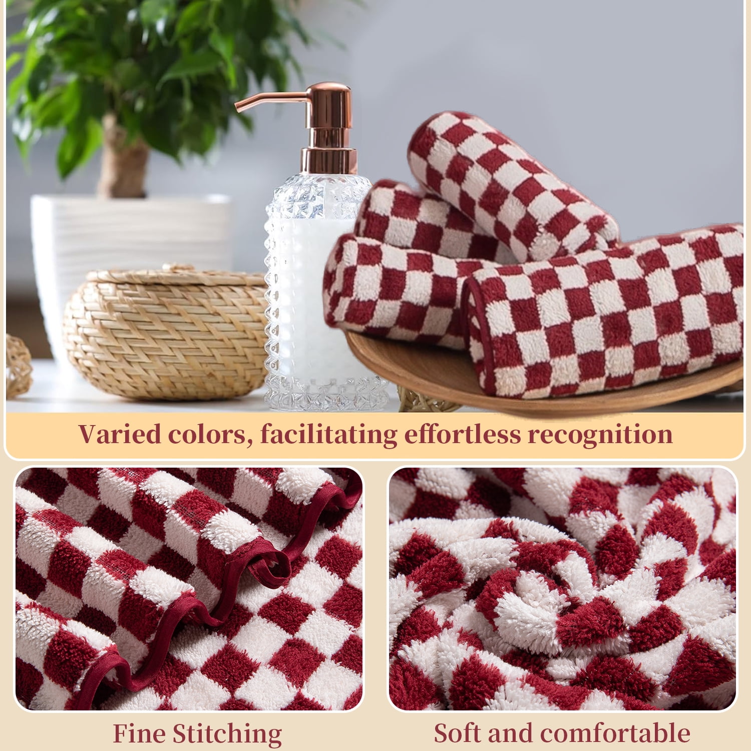 Beartech 12 Piece Microfiber Bath Towel Set:4 Bath Sheet Towels,4 Hand,4 Washcloths Ultra Soft & Absorbent,Quick Dry & Less Lint Shower Towels Set For Bathroom Hotel-Burgundy