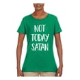 thumbnail image 2 of Wild Bobby, Quote Not Today Satan Funny Witty, Inspirational/Christian, Women Graphic Tee, Kelly, Medium, 2 of 3