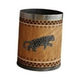 thumbnail image 2 of Cubo de basura con tapa abierta, 10 L/2,64 galones, contenedor decorativo para basura Leopardo de plata, 2 of 9