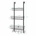 thumbnail image 2 of OYEAL Black 3 Tier over The Door Storage Baskets, Back of Door Organizer for Small Space for Bathroom, Kitchen, Office, 2 of 8