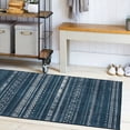 thumbnail image 5 of ReaLife Rugs Machine Washable Printed Moroccan Stripe Blue Eco-friendly Recycled Fiber Area Runner Rug (2'6" x 8'), 5 of 10
