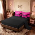 thumbnail image 3 of Manfei Fashion Bow 7 Pieces Full Size Bedding Sets,Geometric Lines Art Full Size Bed in a Bag,Black Reversible, 3 of 7