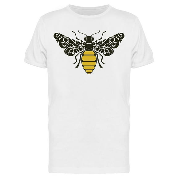 Bee, With Patterned Wings T-Shirt Men -Image by Shutterstock, Male XX-Large