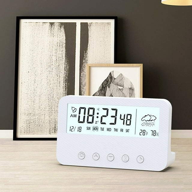 Digital Electronic Clock LED Display Electronic Clock Stereo Digital Display Snooze Alarm Clock 12/24H Switching Countdown