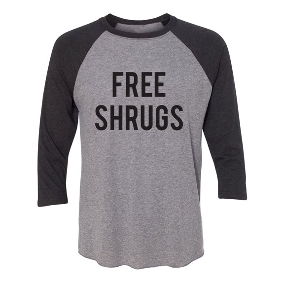 Free Shrugs Unisex 3/4 Sleeve Baseball Raglan Tee