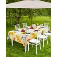 thumbnail image 3 of Yellow Orange Fall Outdoor Tablecloth - 54 Inch Round Dining Table Cover, Sunflower Pumpkin Botanical Rustic Waterproof Outdoor Table Cloth with Umbrella Hole & Zipper for Picnic/Patio, 3 of 5