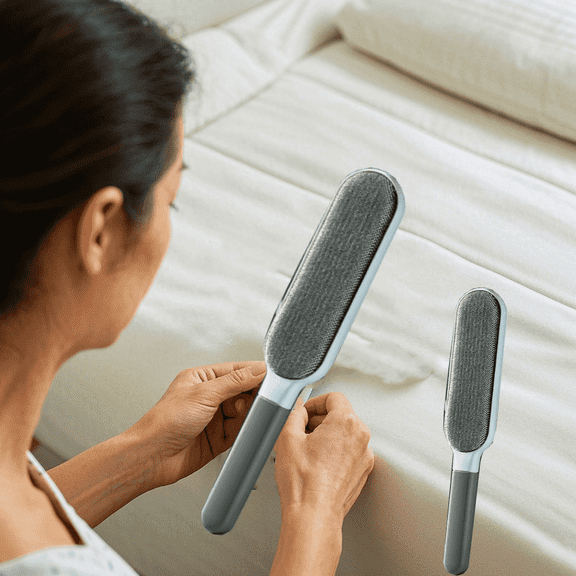 Buy 1 Get 1 Free - 2 Pack Reusable Lint Roller Brushes for Pet Hair Removal on Clothes, Dog & Cat Hair Remover, Portable & Effective (Gray)