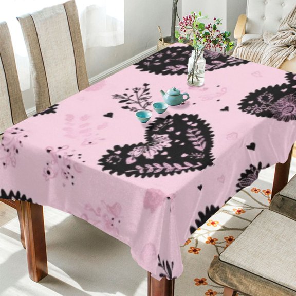 BZSMCE Square Tablecloth Bohemian Heart Tapestry Pattern Tableclothes