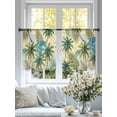 thumbnail image 3 of Tropical Plant Sheer Curtains 54 Inch Length 2 Panels Set, Summer Watercolor Boho Green Palm Tree Beige Voile Window Treatment Rod Pocket Short Kitchen Curtains Drapes for Bedroom 52"x54"x2, 3 of 7