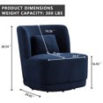 thumbnail image 6 of Swivel Accent Chair, Modern Teddy Fabric Upholstered 360° Swivel Barrel Chair Leisure Chair, Comfy Single Sofa Chair with Pillow, Reading Chair for Living Room Bedroom Office Lounge, Blue, 6 of 9