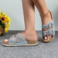 thumbnail image 4 of GJPBGK Women Sandals Women Double Buckle Slide Sandals Comfortable Cushion Insole Non-Slip Rubber Sole Good for Shopping, Parties & Casual Outings, 4 of 6