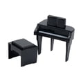 thumbnail image 2 of Piano de casa de muñecas, instrumento musical, modelo micropaisaje para sala de música, teclado Negro, 2 of 9