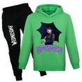 thumbnail image 1 of Moonsky Girl/boy Fashion Casual Long Sleeve Wednesday Printed Hooded Sweatshirt Pants Set Hoodies New Logo Fashion Cool Hoodie Men Women Sweatshirts(130#Green), 1 of 2