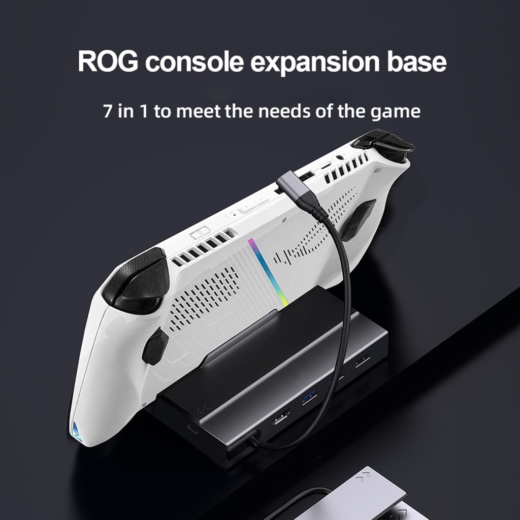 Multiport 7in 1 Docking Station with HDMI2.0 USB C and Gigabit Ethernet Supports for X/SteamDeck