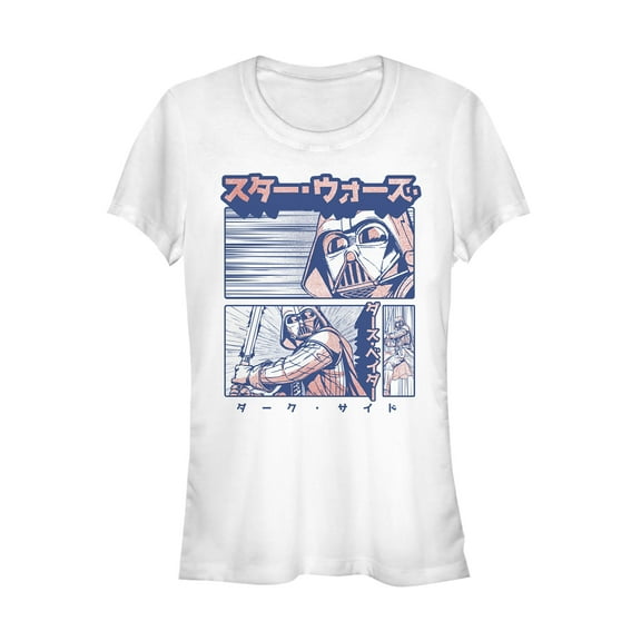 Junior's Star Wars Manga Darth Vader Scene  Graphic Tee White Small