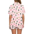 thumbnail image 4 of Vetsdori Womens Button up Pajamas Sets PJS 2 Pieces Homewear Christmas Shorts & Top Soft,Collared Sleepwear Lightweight Pajamas for Women, 4 of 6