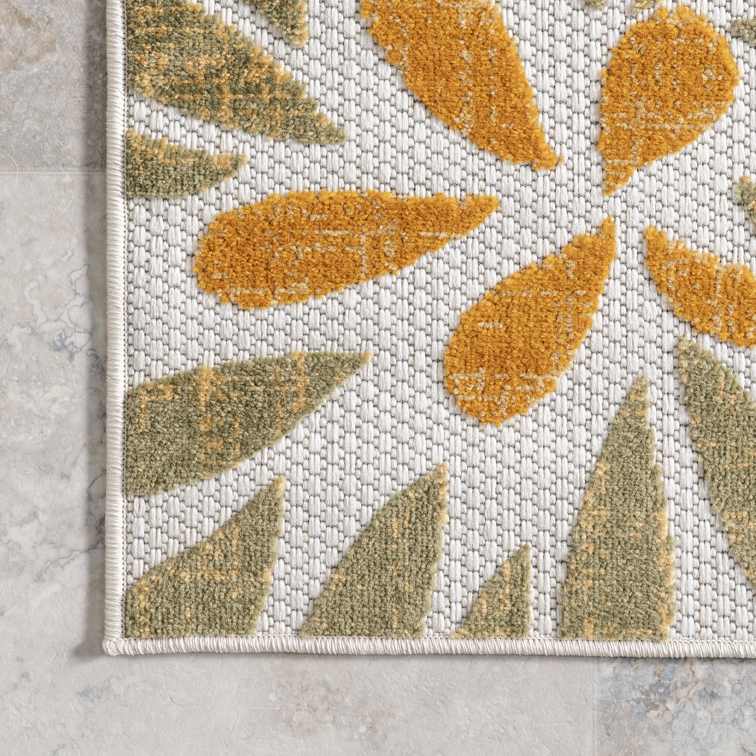 nuLOOM Monique Floral Indoor/Outdoor Orange 5' x 8' Modern Area Rug