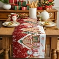 thumbnail image 4 of Christmas Snowman Cotton Linen Table Runner for Dining Kitchen, House Snowflake Xmas Candy Wedding Outdoor Party Tablerunners Decoration, Dresser Scarf Coffee Tablecloth Runners 18x72 Inches, 4 of 9