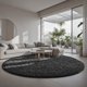 thumbnail image 3 of Area Rug Ophanie, redonda, círculo negro de 8 pies, para decoración de habitación para hombre, 3 of 6