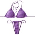 thumbnail image 5 of Fall Trendy 2024 SMihono Women's Trendy Triangle Micro Bikini Set 2 Piece Swimsuit Padded Push Up Thong Bikinis Summer Beach Bathing Suit Swimwear Purple 6, 5 of 6