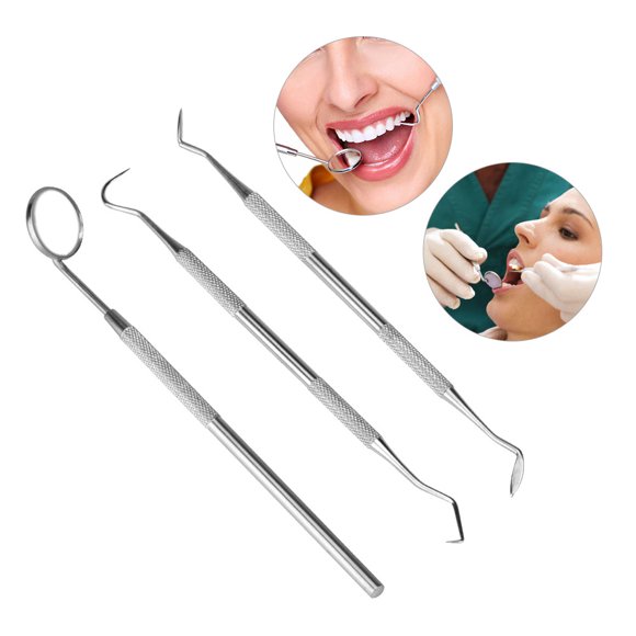 Professional Dental Pick Tools Kit, Tooth Cleaning Tool For Removing Tartar For Dentist (3 Pieces)