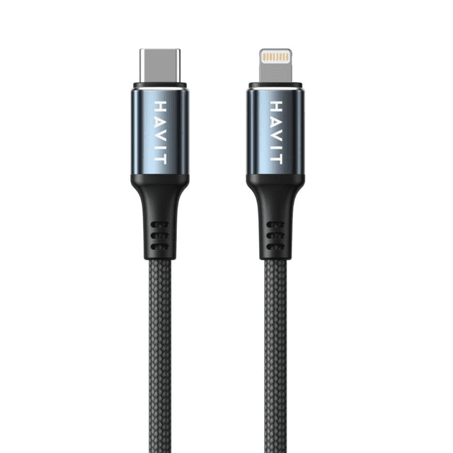 Cable de carga rápida USB-C a Lightning 60W Havit 1m Negro
