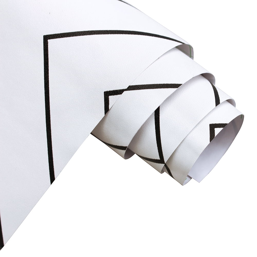 Modern Geometric Peel and Stick Wallpaper 17.7"x 19.7ft, Black and White