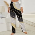 thumbnail image 3 of Abstract Marble Print Fabric Winter Female Pants Flannel High Waist Women Pants Lady Warm Straight Leg Plush Trousers, 3 of 7