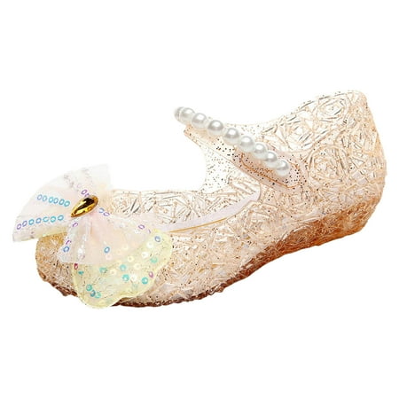 

Sopiago Sandals for Girls Clear Summer Shoes Toddler Girl Flats Glitter Mary Janes Princess Shoes with Bow (Toddler/Little Kid/Big Kid) Yellow 10.5