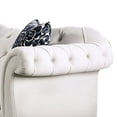 thumbnail image 2 of Benjara BM299714 Div 68 in. Chesterfield Loveseat, 2 Pillows, Camelback Seat - White & Black, Brown, 2 of 5