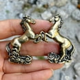 thumbnail image 4 of 2pcs Brass exquisite horse stepping on auspicious clouds copper carving ornaments,interesting animal table decoration copper carving crafts, 4 of 9