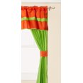 thumbnail image 1 of Baby Doll Bedding 5 Piece Solid Stripe Window Valance Curtain Set, Orange/Apple, 1 of 1