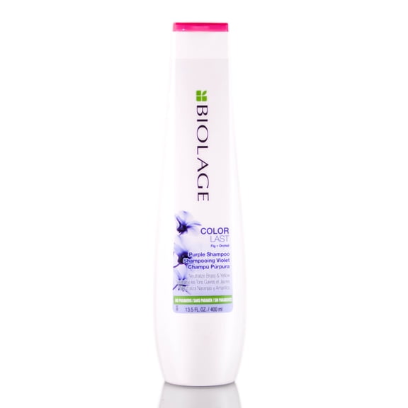 13.5 oz , Matrix Biolage Color Last Purple Shampoo hair beauty, Pack of 1 w/ Sleekshop Pink Comb