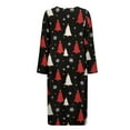 thumbnail image 5 of Xoenoiee Christmas Tree Star Snowflake Print Women Zipper Robe Xmas Lightweight House Coat Zipper Front Long Nightgown Round Neck Soft Loungewear with Pockets, Size 2XL, 5 of 7
