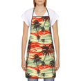 thumbnail image 2 of Fuzoiu Colorful Hawaii Palms Print Waterproof Apron, Kitchen Apron for Women Men Chef, Apron for Christmas Dinner Party Cooking Baking Crafting House Cleaning Kitchen, 2 of 7