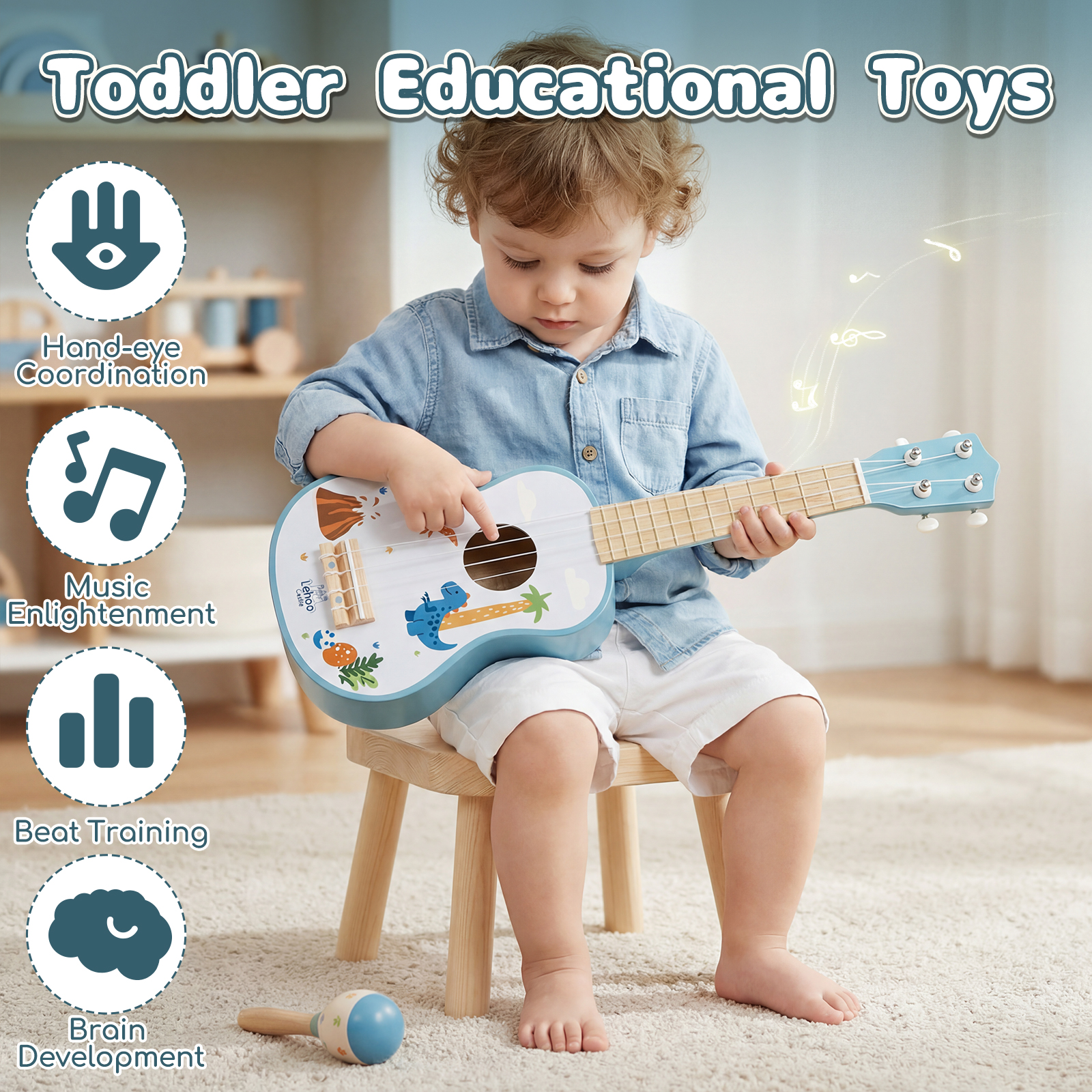 Oroliving 7-Piece Wooden Instrument Set for Kids photo 4