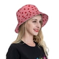 thumbnail image 6 of Salouo Strawberries Print Unisex Bucket Hat, Outdoor Summer Beach Fishing Sun Hat Fun Outdoor Vacation Hat for Men Women Teens,Reversible Double-Side-Wear, 6 of 6