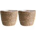 thumbnail image 4 of SUTENGDA 2 Pieces Small Plant Basket Woven Rush Grass Planter, 4 of 8