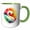 Green/White, variant on 3drose, Watercolor Illustration of a Swan, 11oz Mug