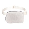 thumbnail image 1 of Bolsa de Pecho Felpa Casual Cremallera Cintura Mensajero Color Sólido para Viajes Blanco, 1 of 9