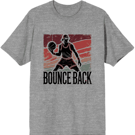 Bounce Back Adult Heather Gray Crew Neck Short Sleeve Tee-XL