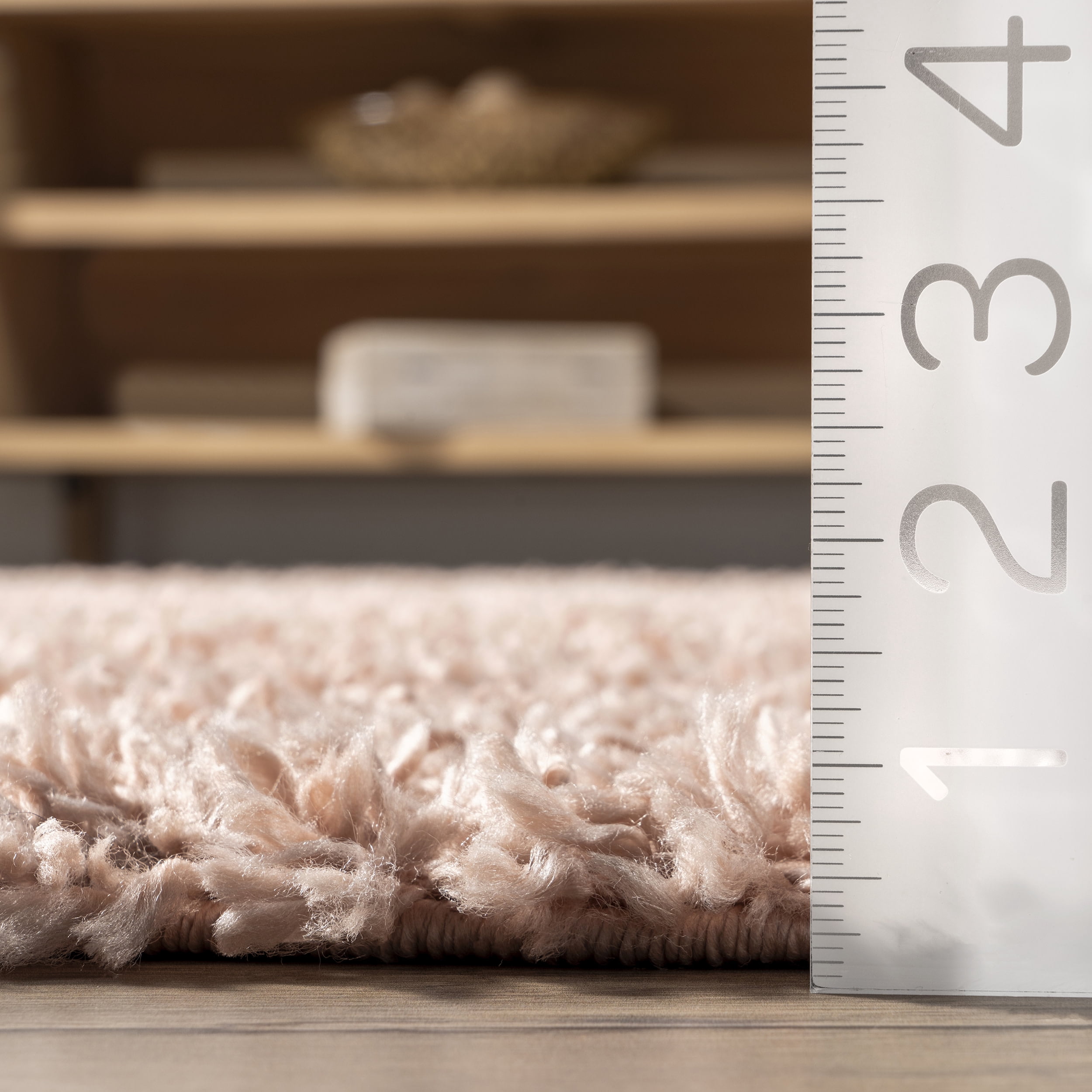 nuLOOM Neva Modern Tasseled Shag Blush 8' 10" x 12' Modern Area Rug