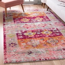 Unique Loom Monterey Collection Area Rug - Empire (5' 1" x 8' Rectangle Pink/Beige)