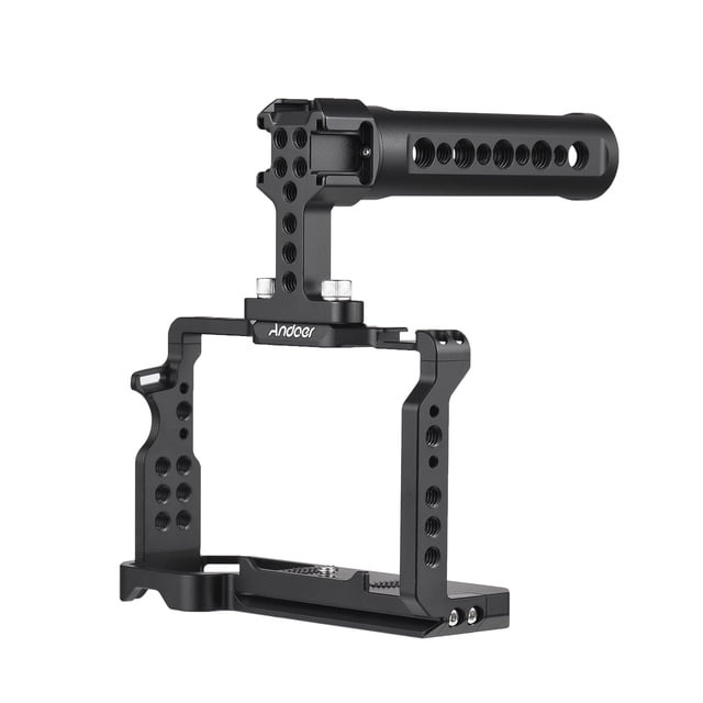 Mistaha Cage + Kit de Poignée Supérieure en Alliage d'Aluminium pour Caméra Vidéo avec Froid